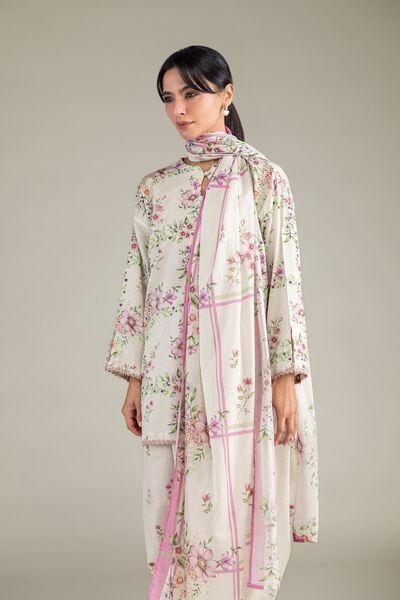 Floral Lawn Dupatta, image 1