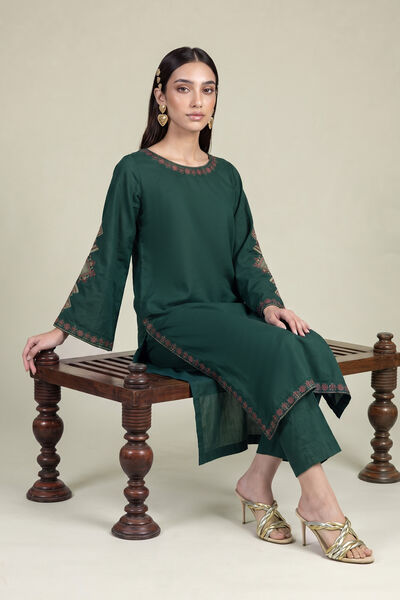 Green Cambric Kurta, image 1
