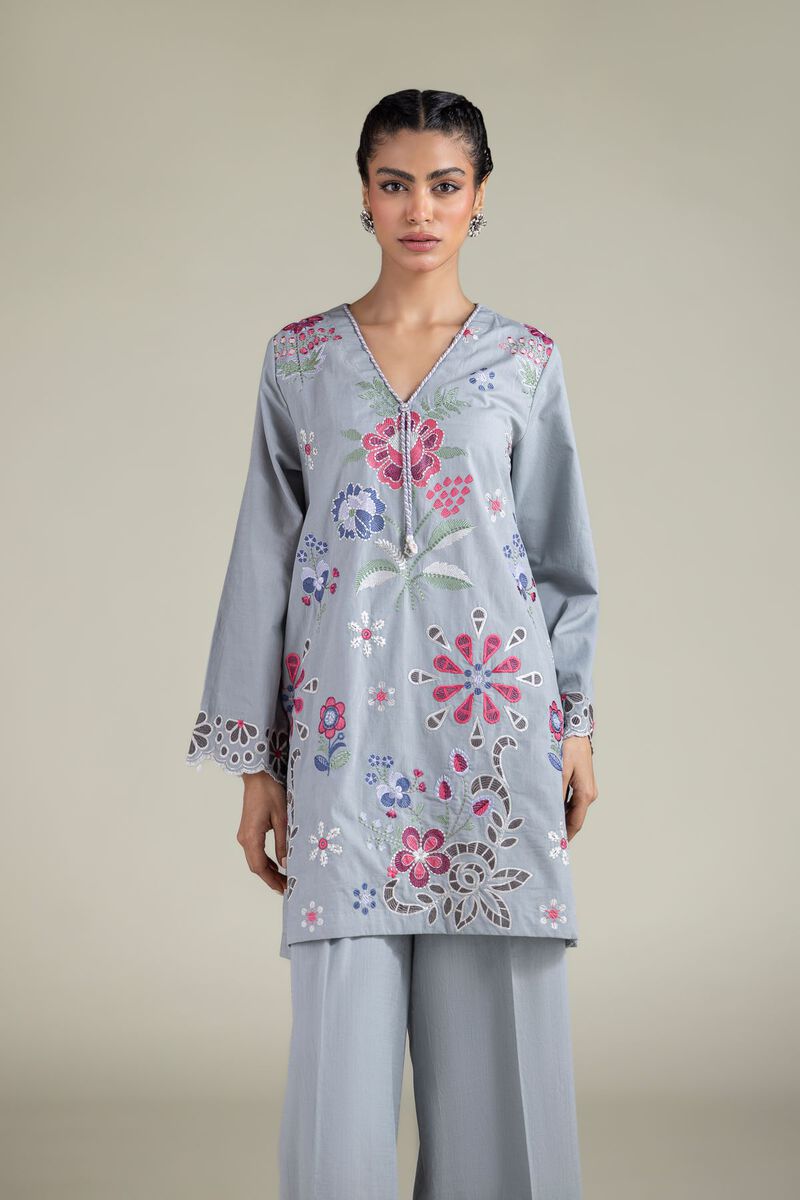 Floral V-Neck Kurta