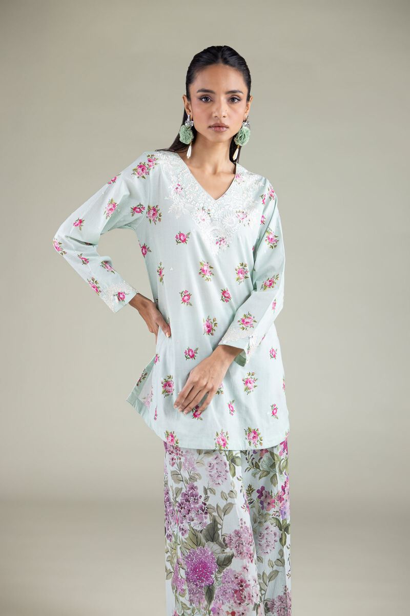 Floral V-Neck Kurta