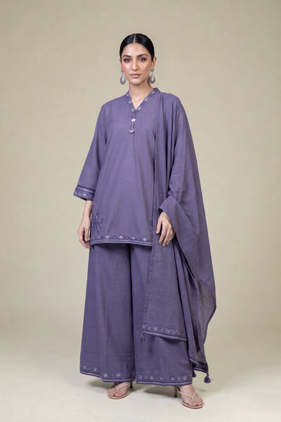 Embroidered Light Khaddar Short Embroidered Kurta