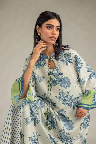 Floral Silk Kurta, image 1