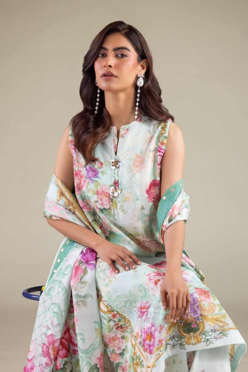 Sleeveless Floral Kurta