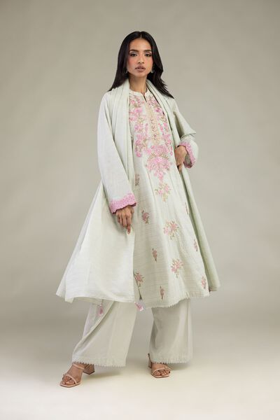 Embroidered Messuri Dobby Messuri Tailored 3-Piece