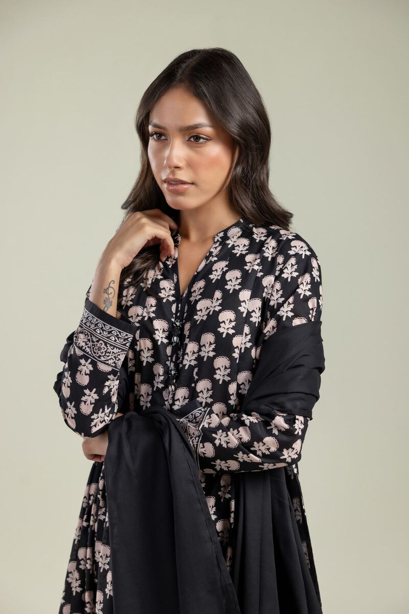 Black Solid Dupatta