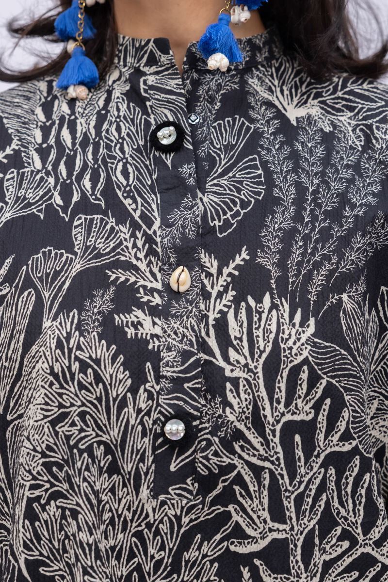 Long High-Neck Kurta