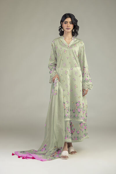 Embroidered Lawn Fabrics 3 Piece
