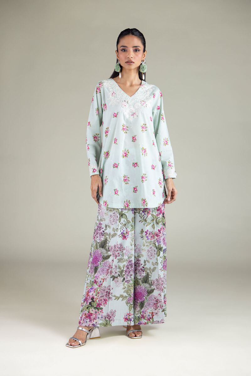 Floral V-Neck Kurta