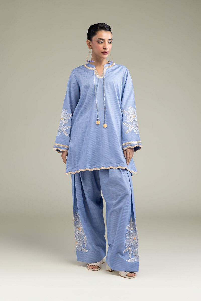 Blue Cotton Shalwar view 2