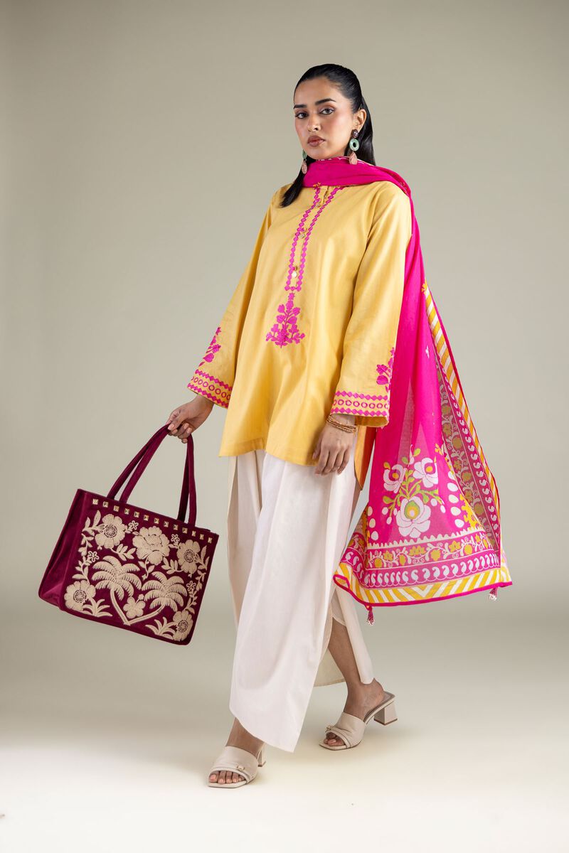 Cotton Magenta Dupatta