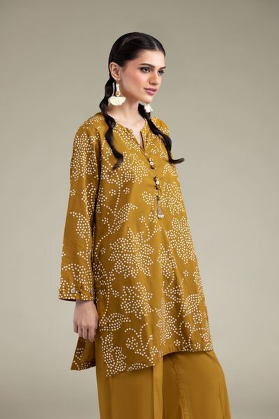 Floral Mustard Kurta, image 1