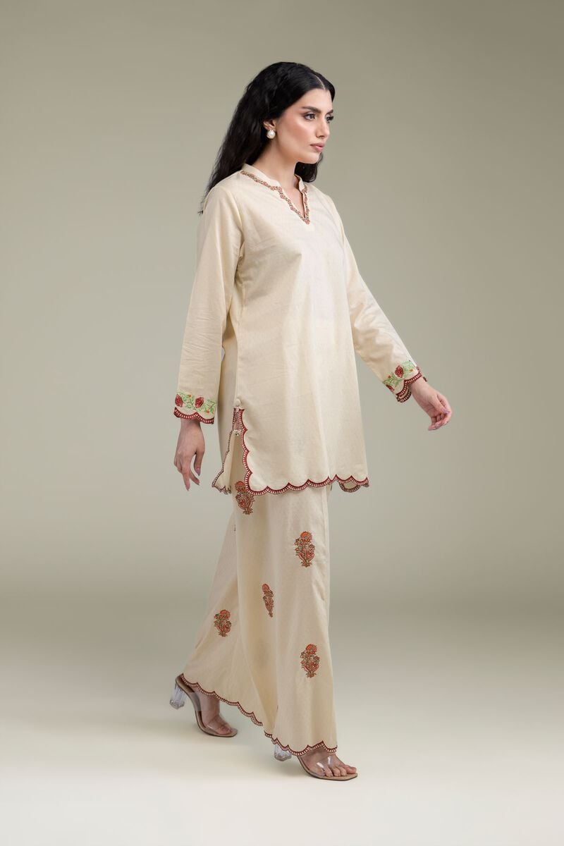 Beige Cotton Pants