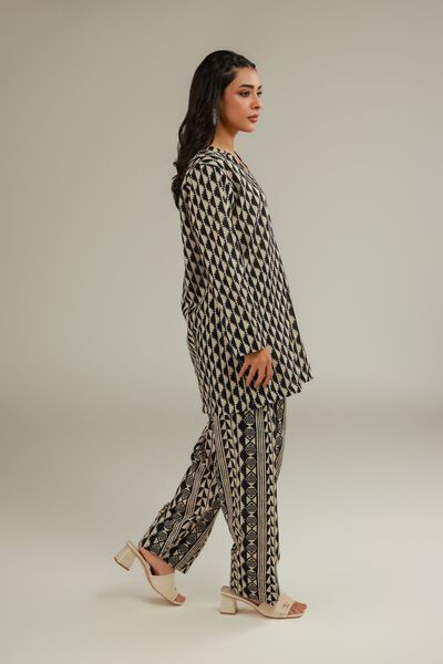 Relaxed Geometric Pants, image 1
