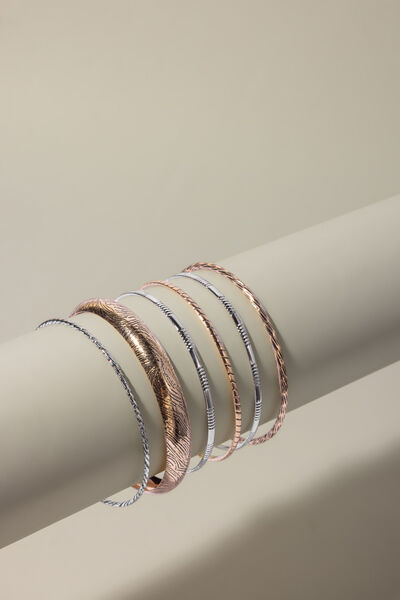 Solid Metal Set Of 6 Bracelet