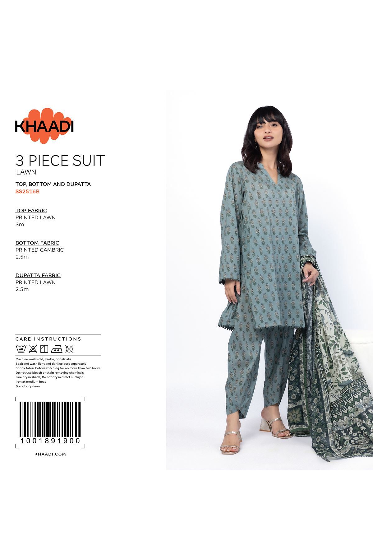 Buy Fabrics 3 Piece | 0.0 N/A | SS2516B-G-VG_MULTI | Khaadi Pakistan