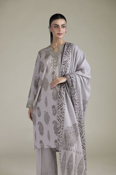Embroidered Cambric Cambric Tailored 3-Piece