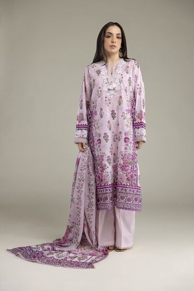 Embroidered Cambric Fabrics 3 Piece