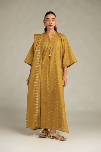 Printed Cambric Mustard Cambric Pants