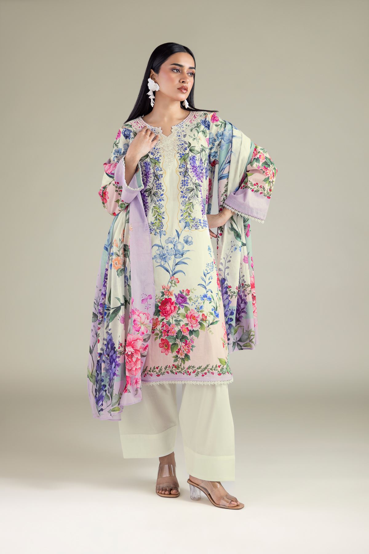 Embroidered Lawn Tailored 3 Piece - 1-26-131-A-B-VG