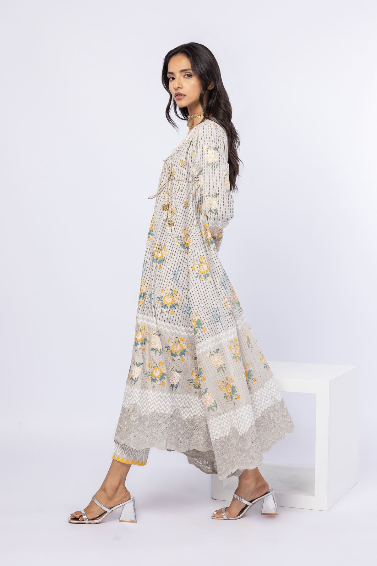 Printed Raw Silk Pants - 2-26-106-A-A-VG