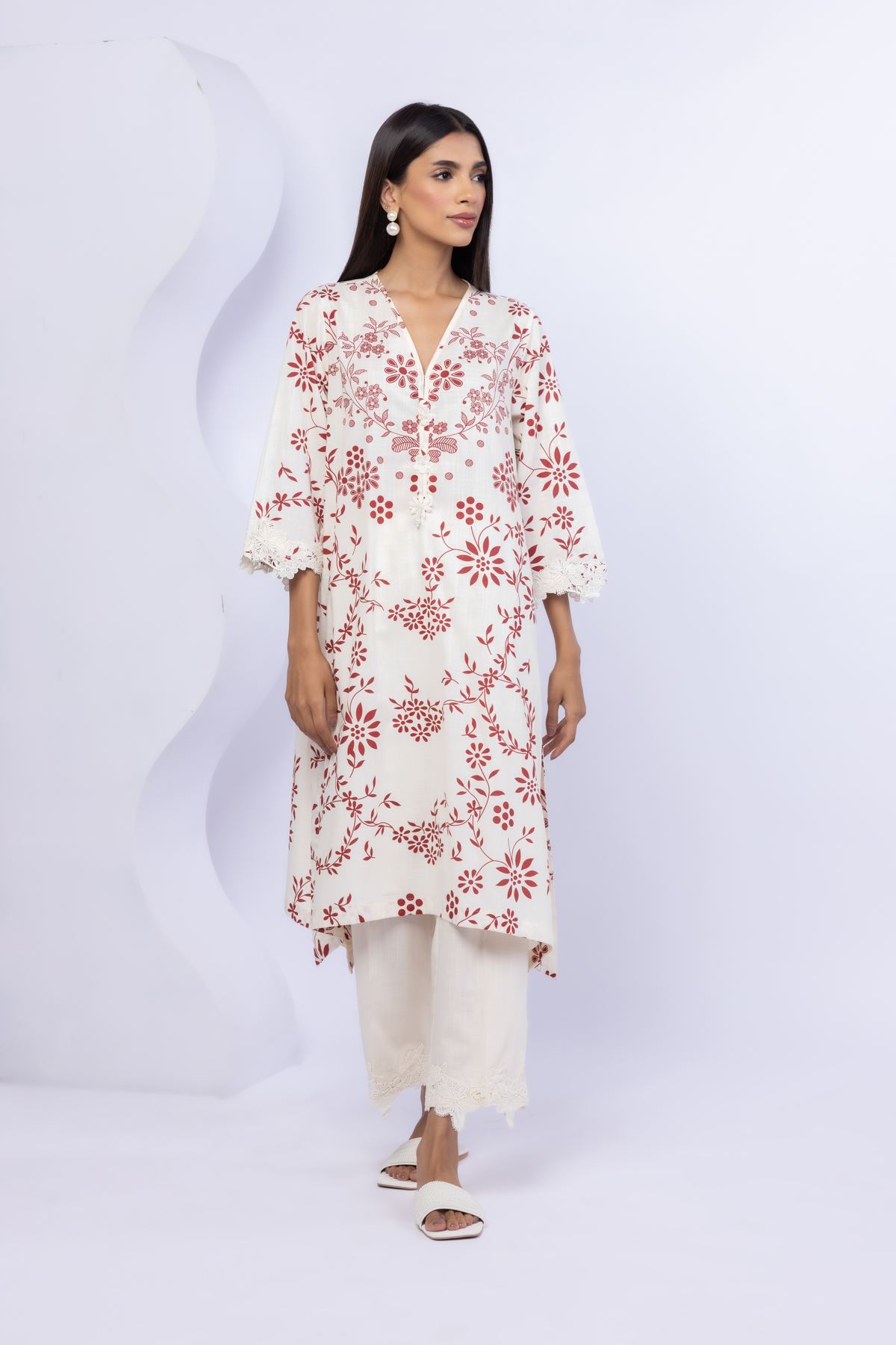 Embroidered Crosshatch Poplin Pants - 25-05E56-02BB-VG