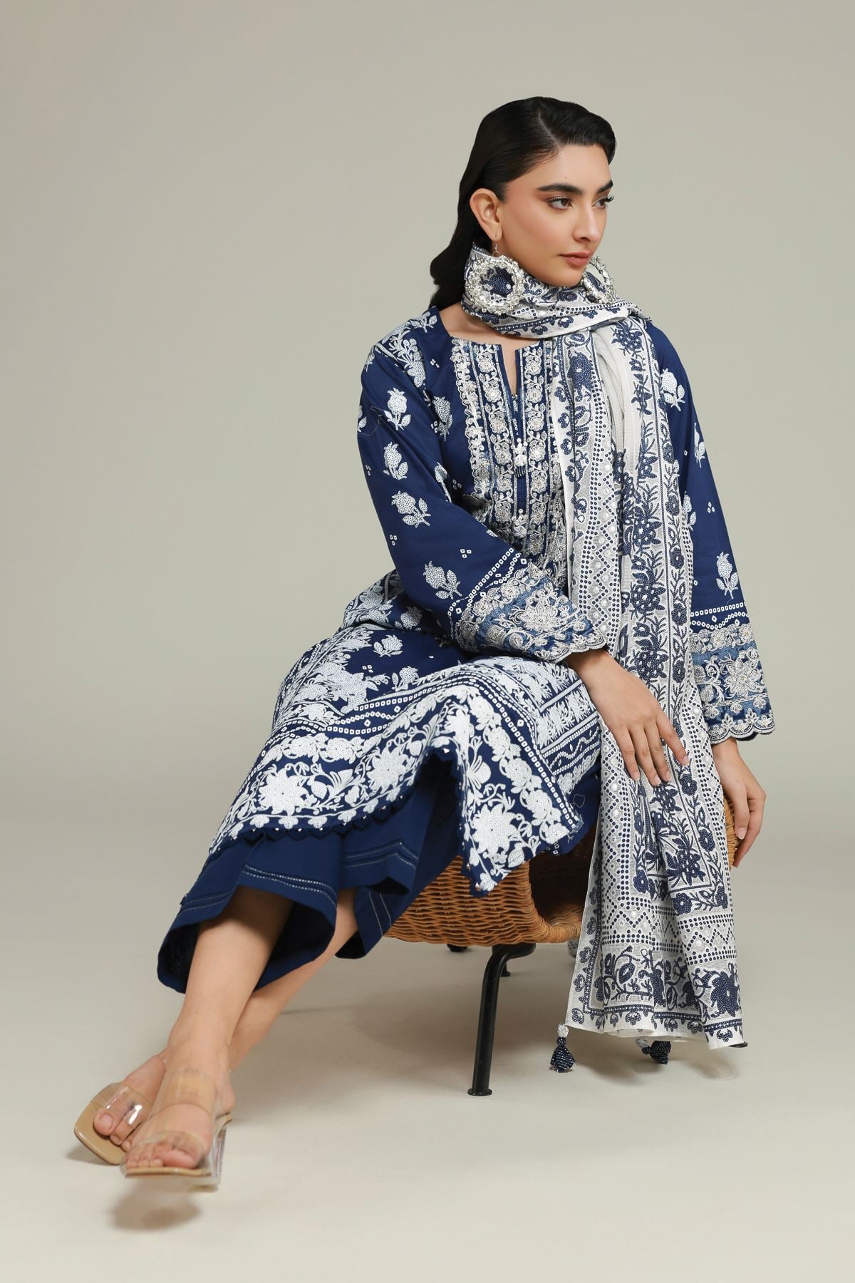 Embroidered Cambric Cambric 3-Piece Set - 26-02-1E13-08TA-VG