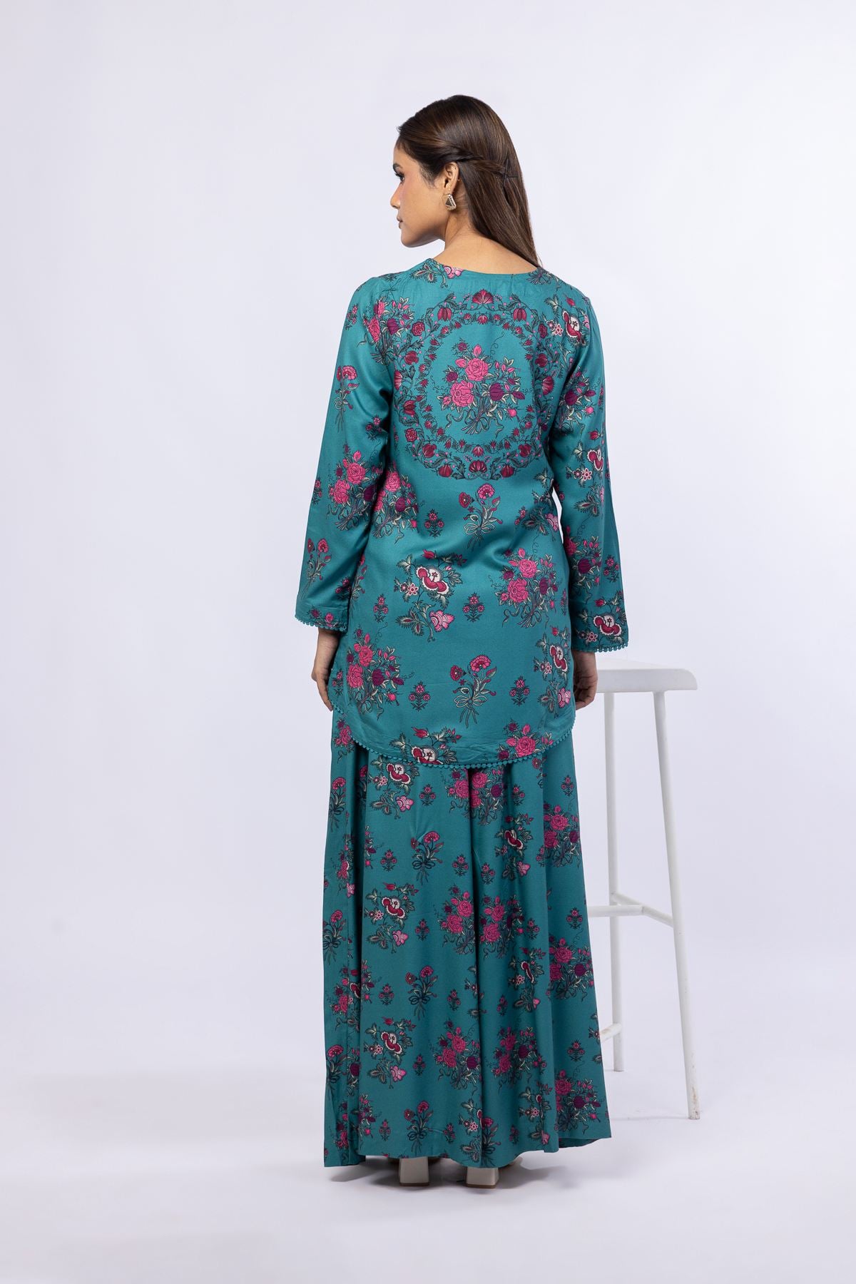 Printed Viscose Crepe Kurta - EST24183T-VG