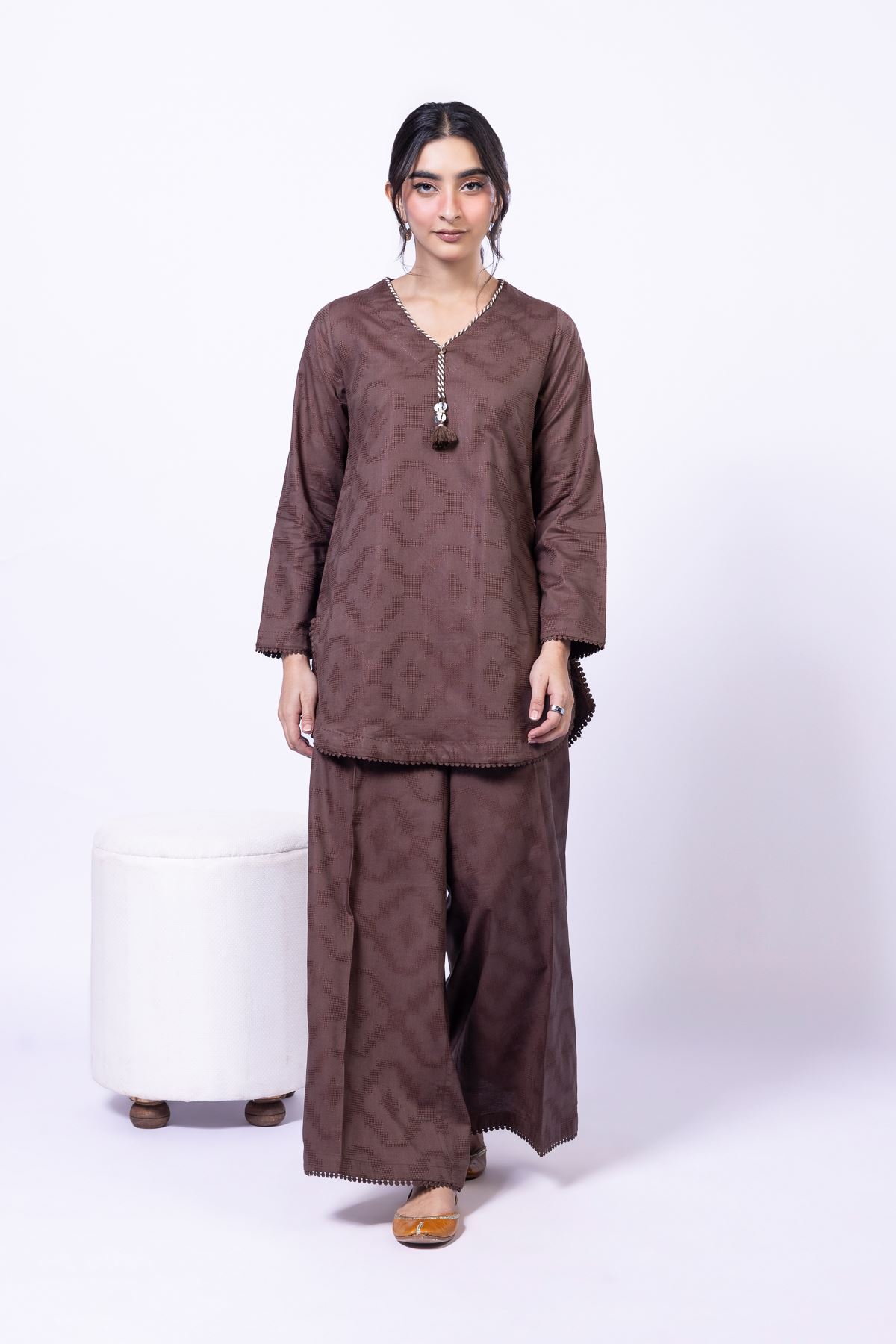 Dyed Jacquard Kurta - OTD4-EX28-04TA-VG