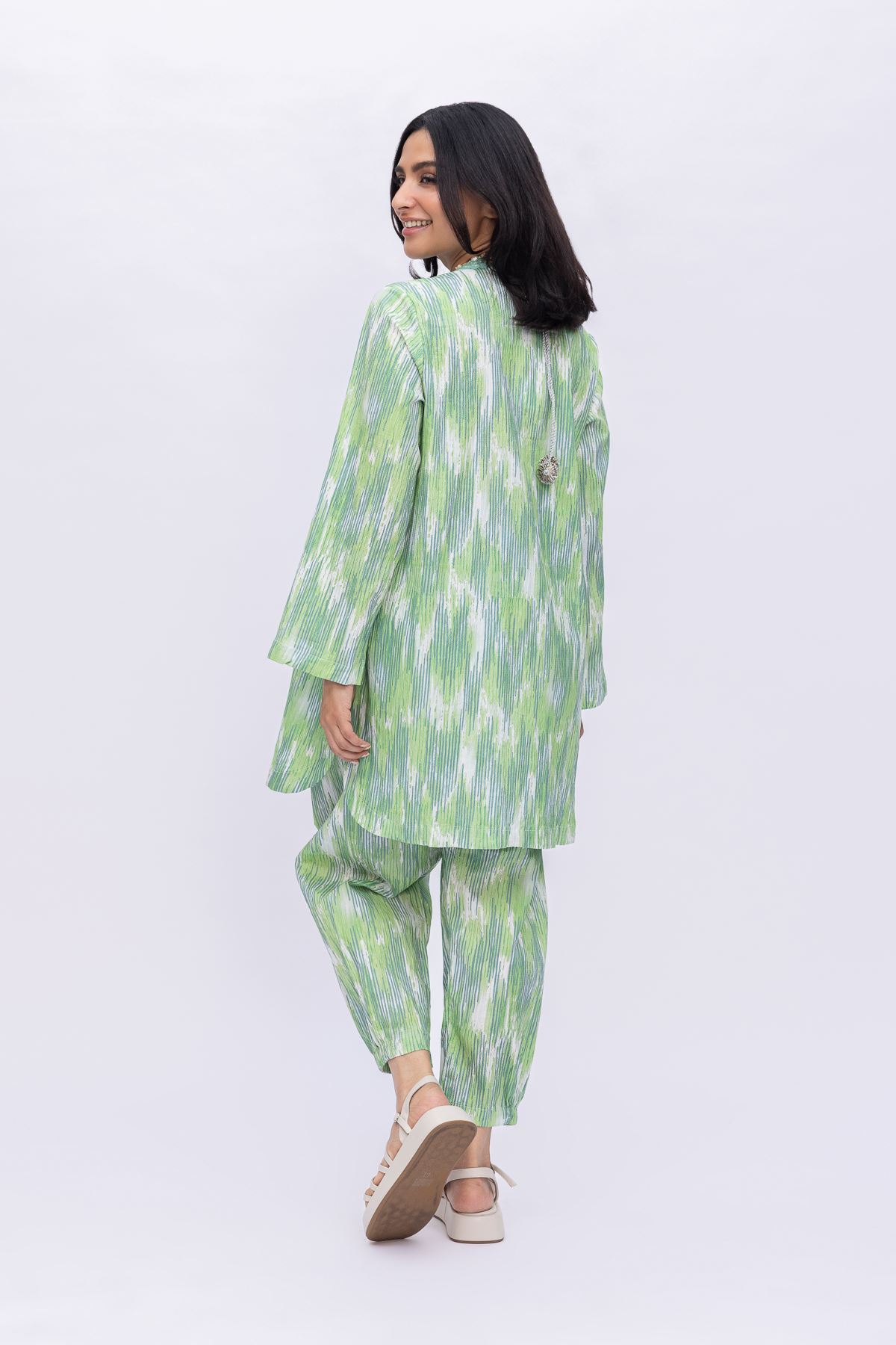 Printed Ripple Crinkle Abstract Cotton Kurta - 1-26-101-A-D-VG