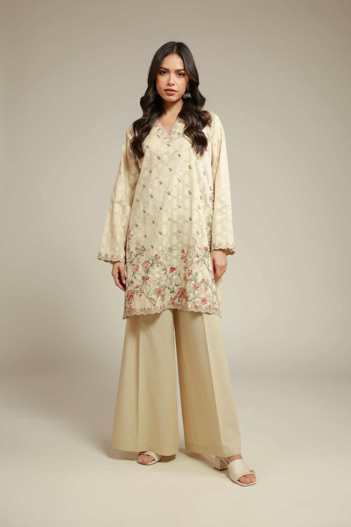 Embroidered Broshia Embroidered Tailored 2-Piece - T-A113-26-111EH1-VG