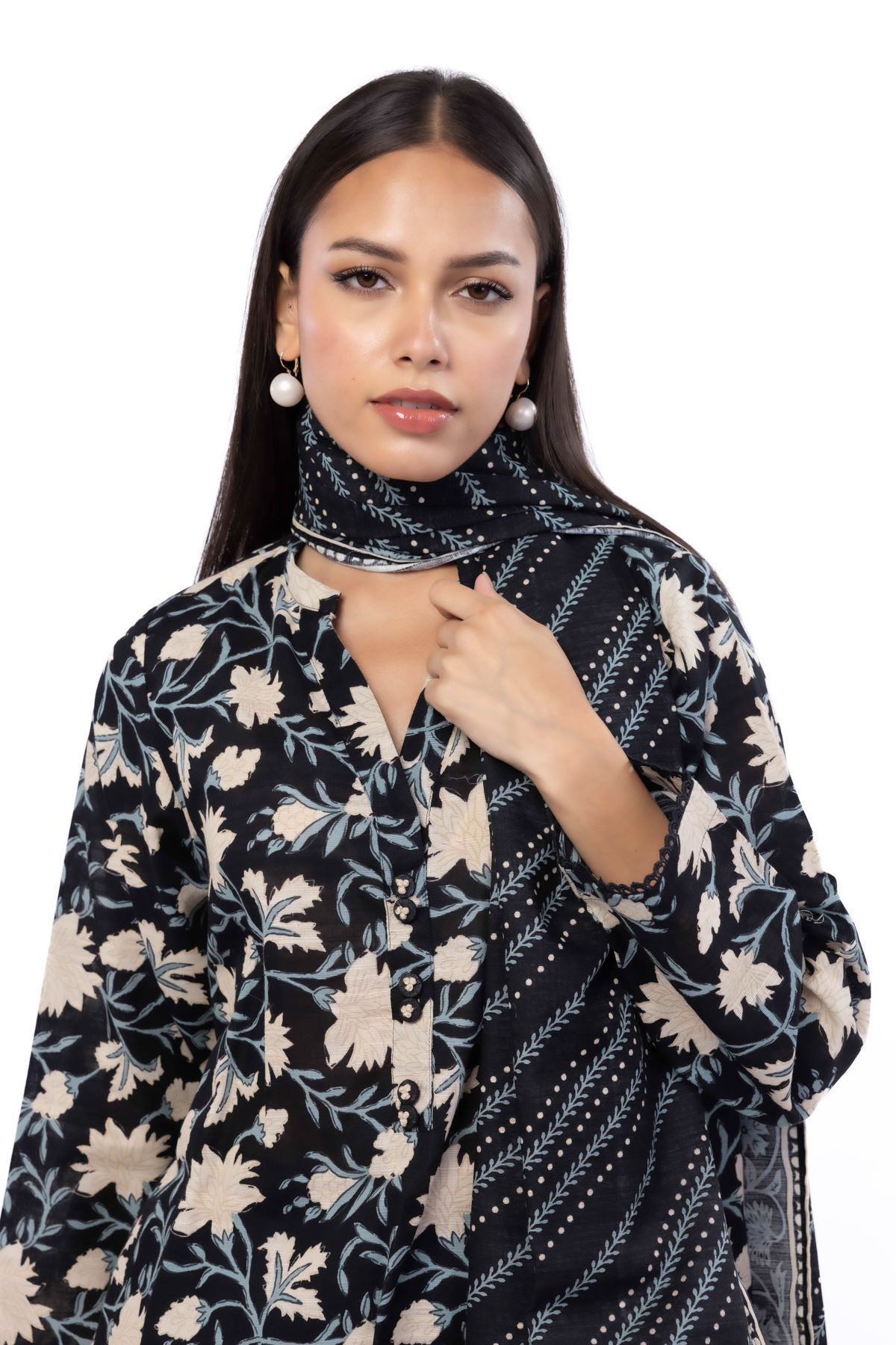 Printed Khaddar Fabrics 3 Piece - KRN09A-G-VG