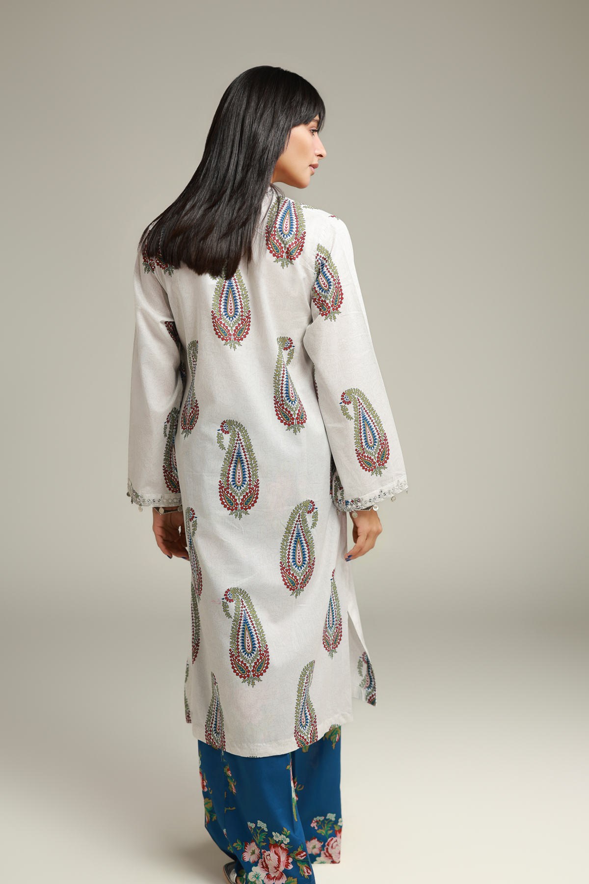 Embroidered Cambric Long Cambric Kurta - 1-26-138-A-D-VG