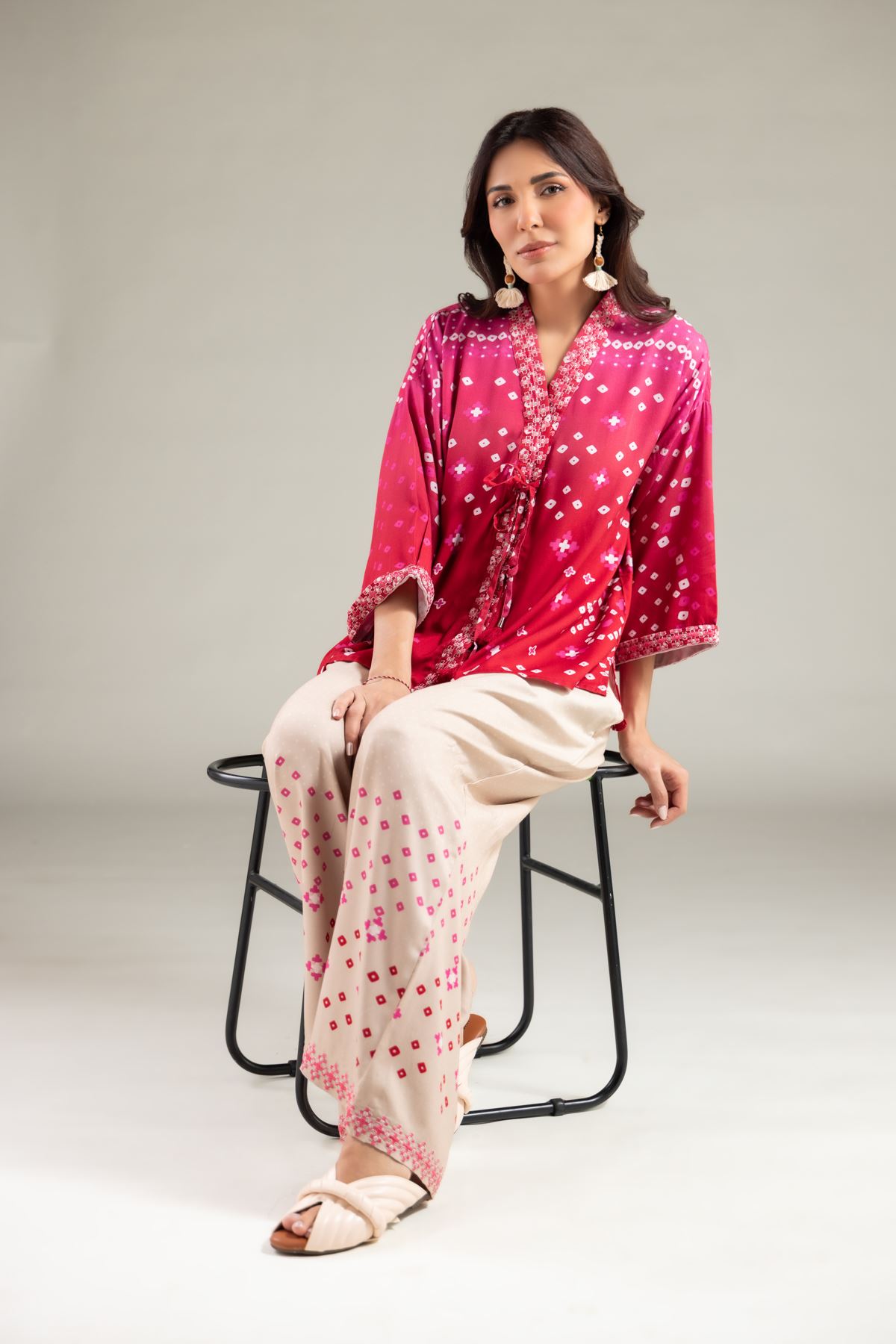 Embroidered Viscose Crepe Tunic - 6-26-101-A-F-VG
