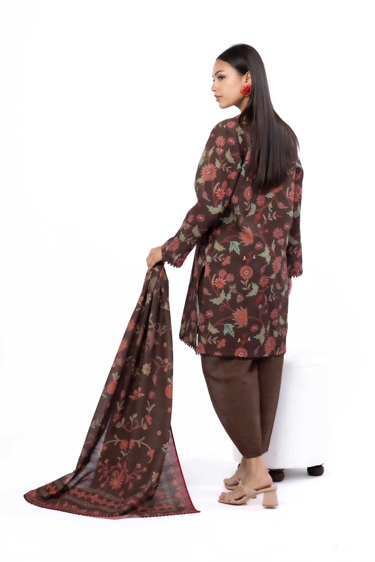 Printed Khaddar Fabrics 3 Piece - KRN13A-VG