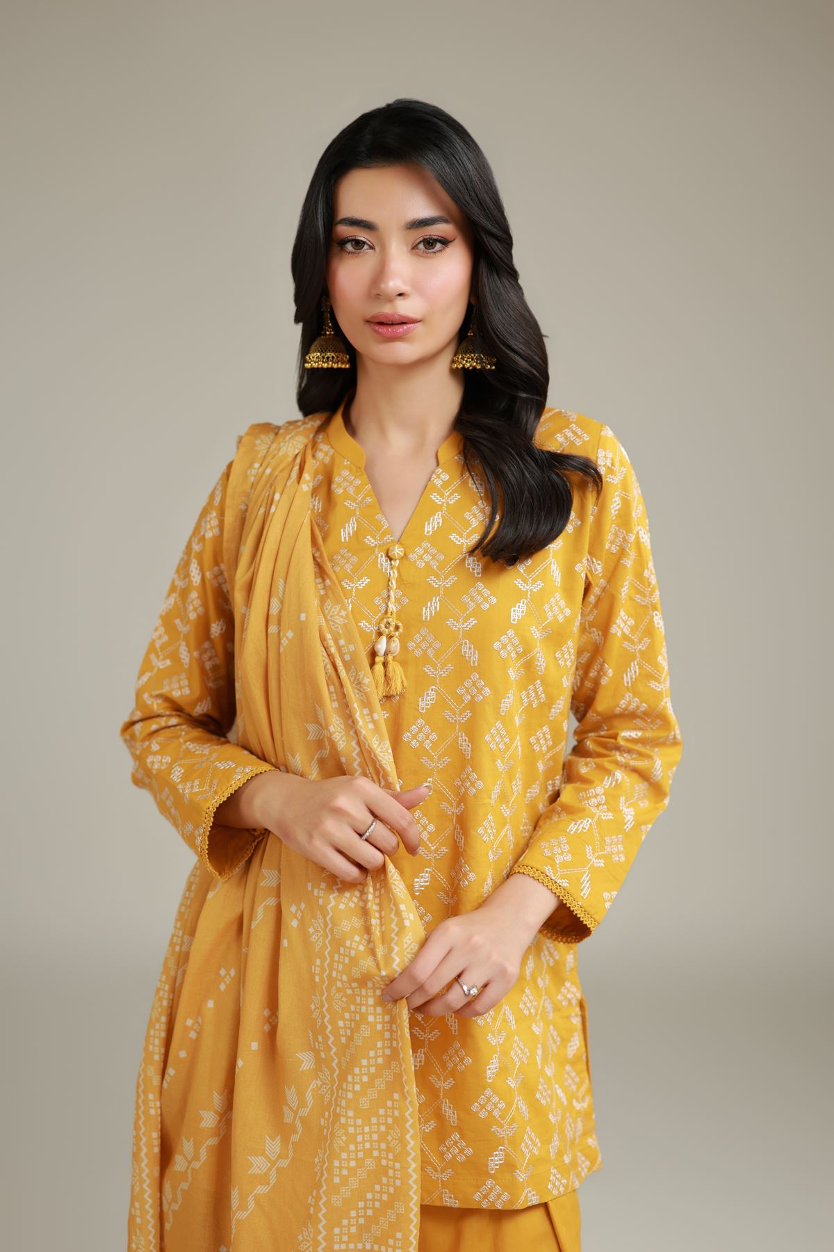 Embroidered Lawn Draped Lawn Dupatta - 25-10-11E4-03TB-VG