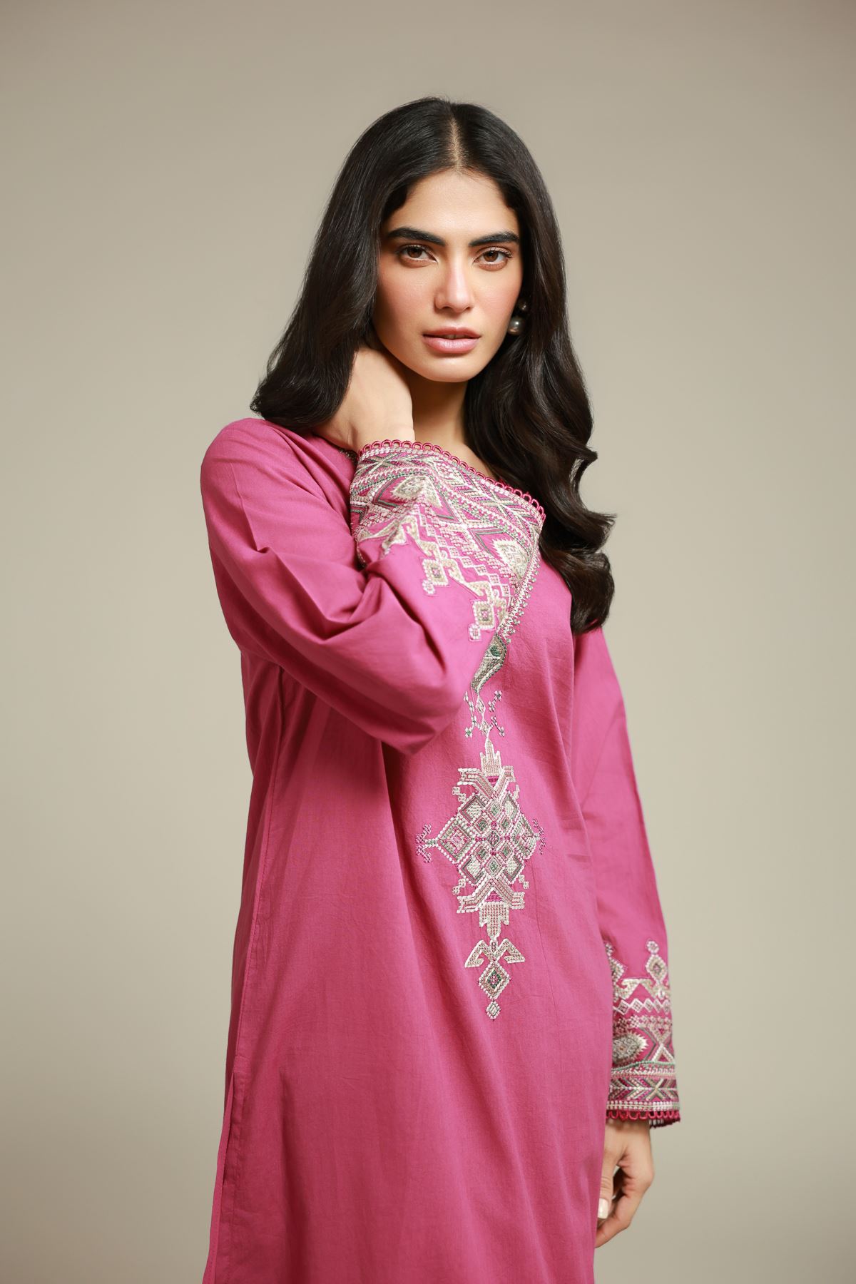 Embroidered Cambric Fabrics 2 Piece | Top and Bottom - A112-26-122EB2-VG