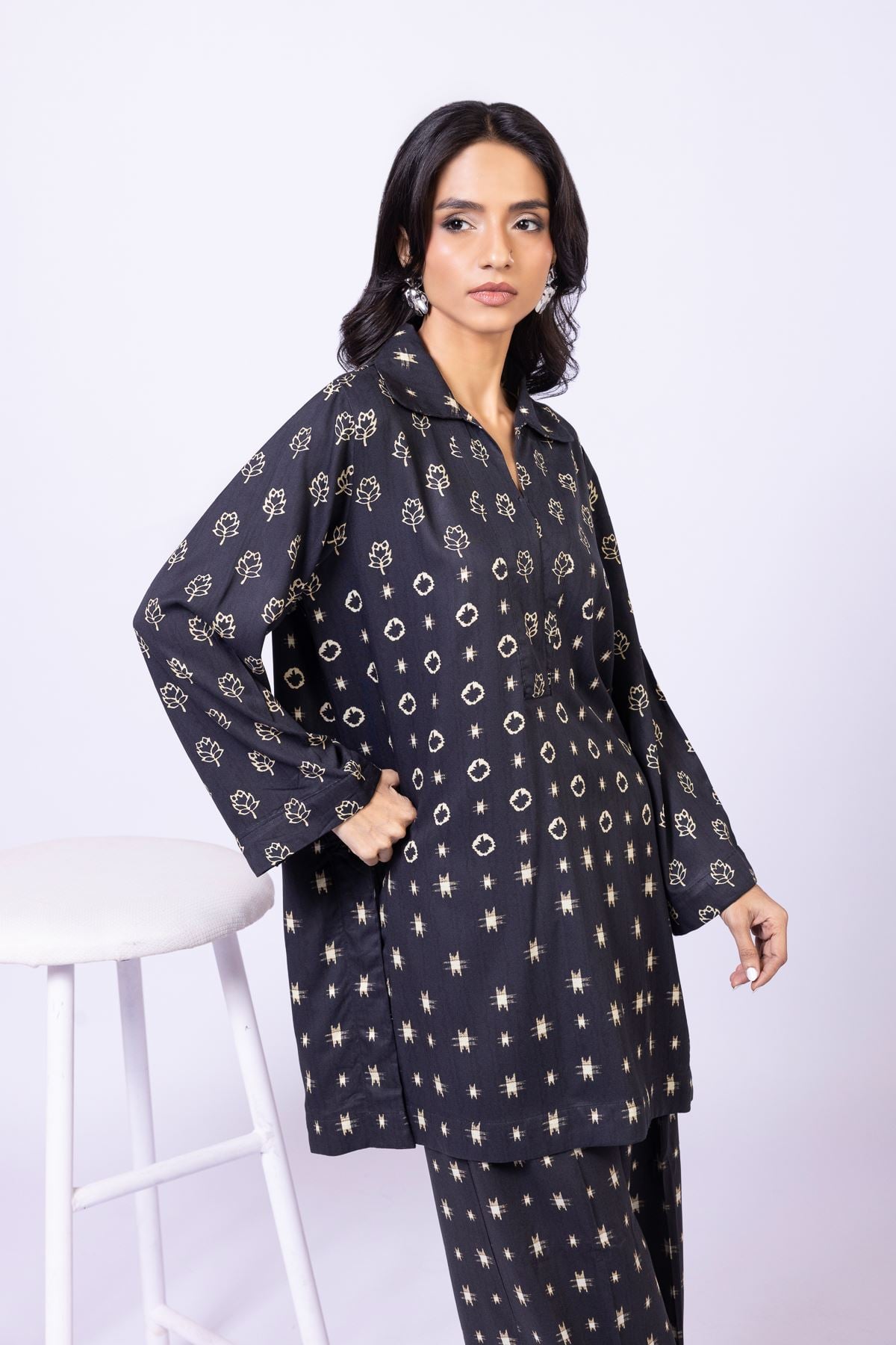 Printed Marina Kurta - 25-09-10E3-01TA-VG