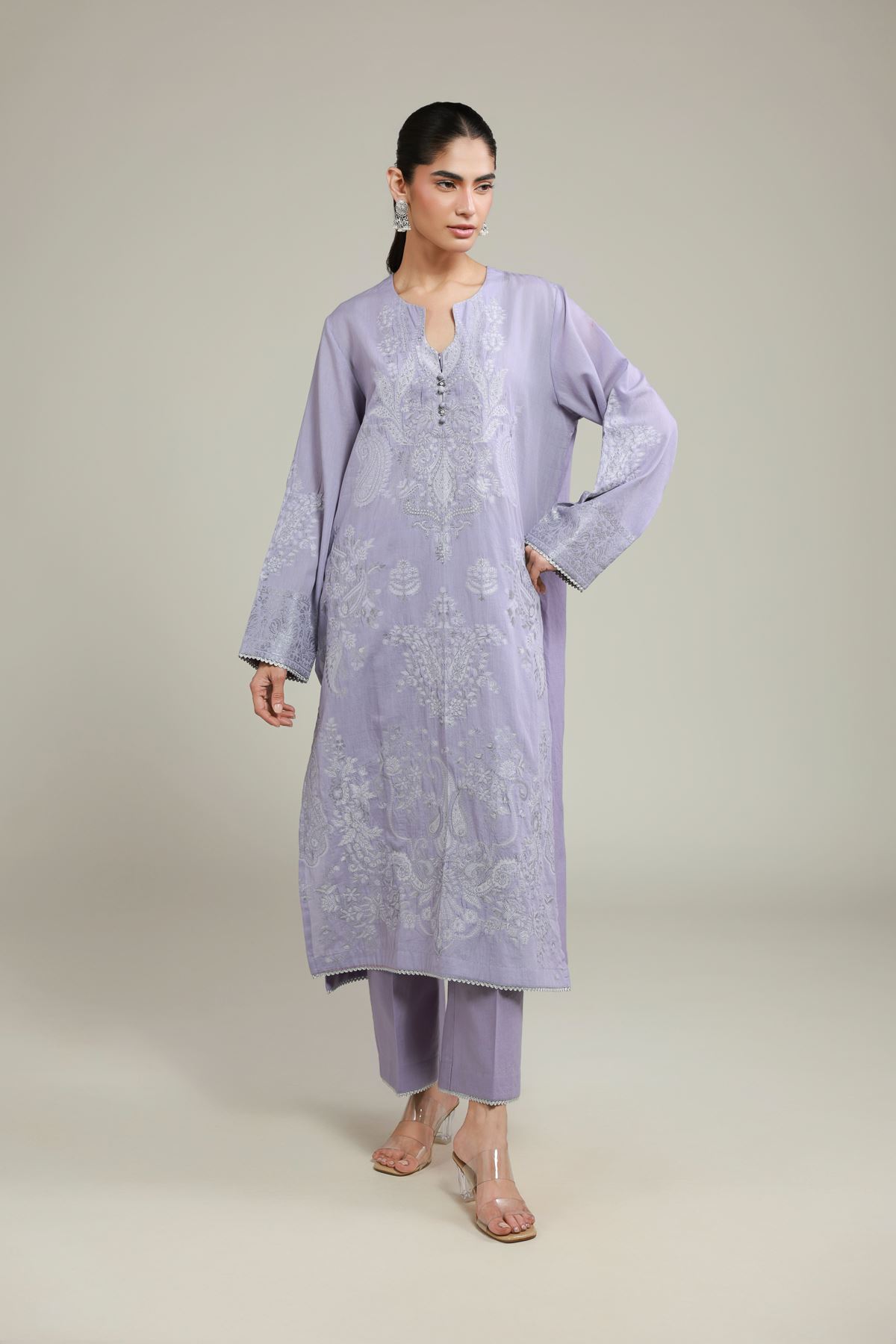 Dyed Jacquard Jacquard Tailored Set - 26-02-1E13-02TA-VG