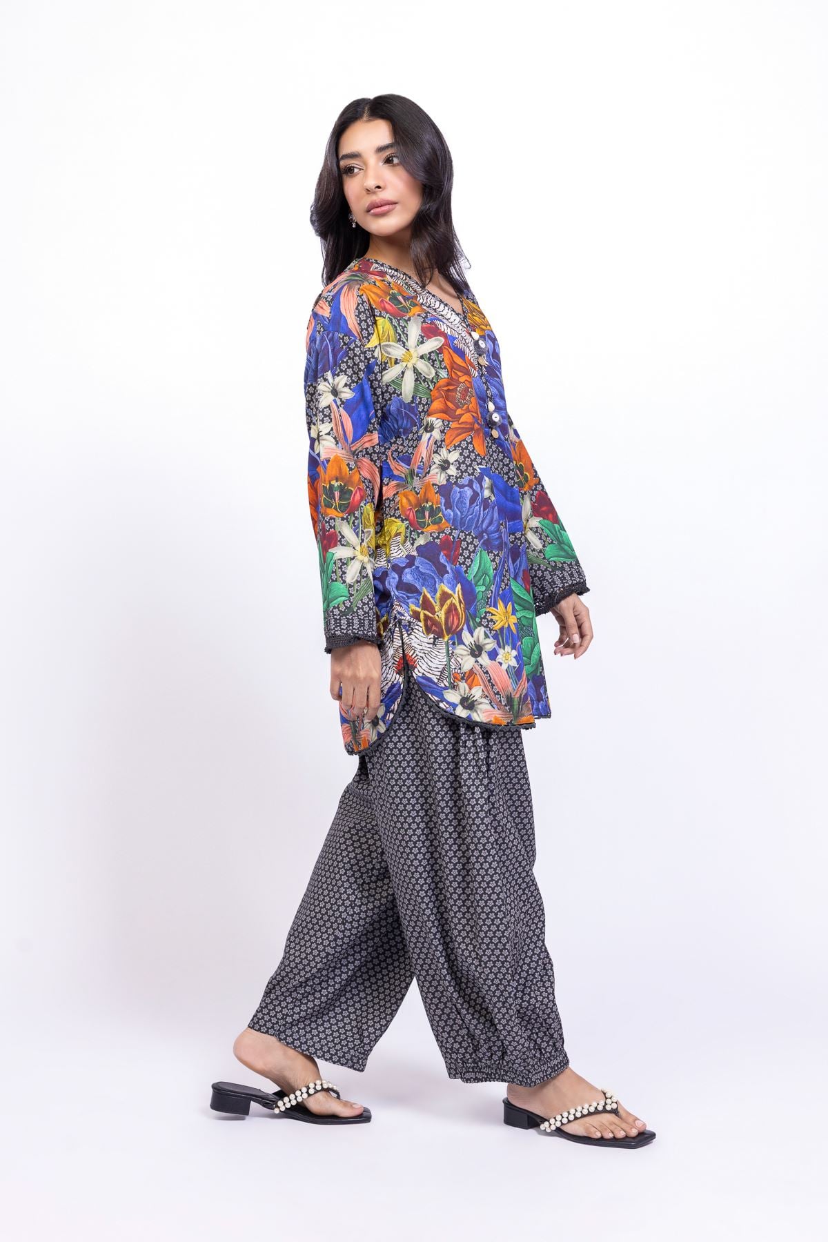 Printed Cotton Viscose Shalwar - OTD4-EX23-05TA-VG