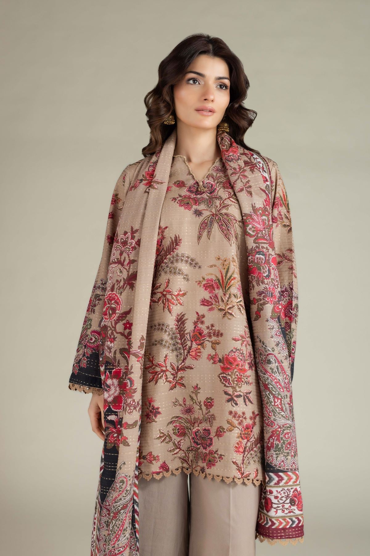 Printed Mesuri Dobby Tailored 3 Piece - T-A22-26-101FF-VG