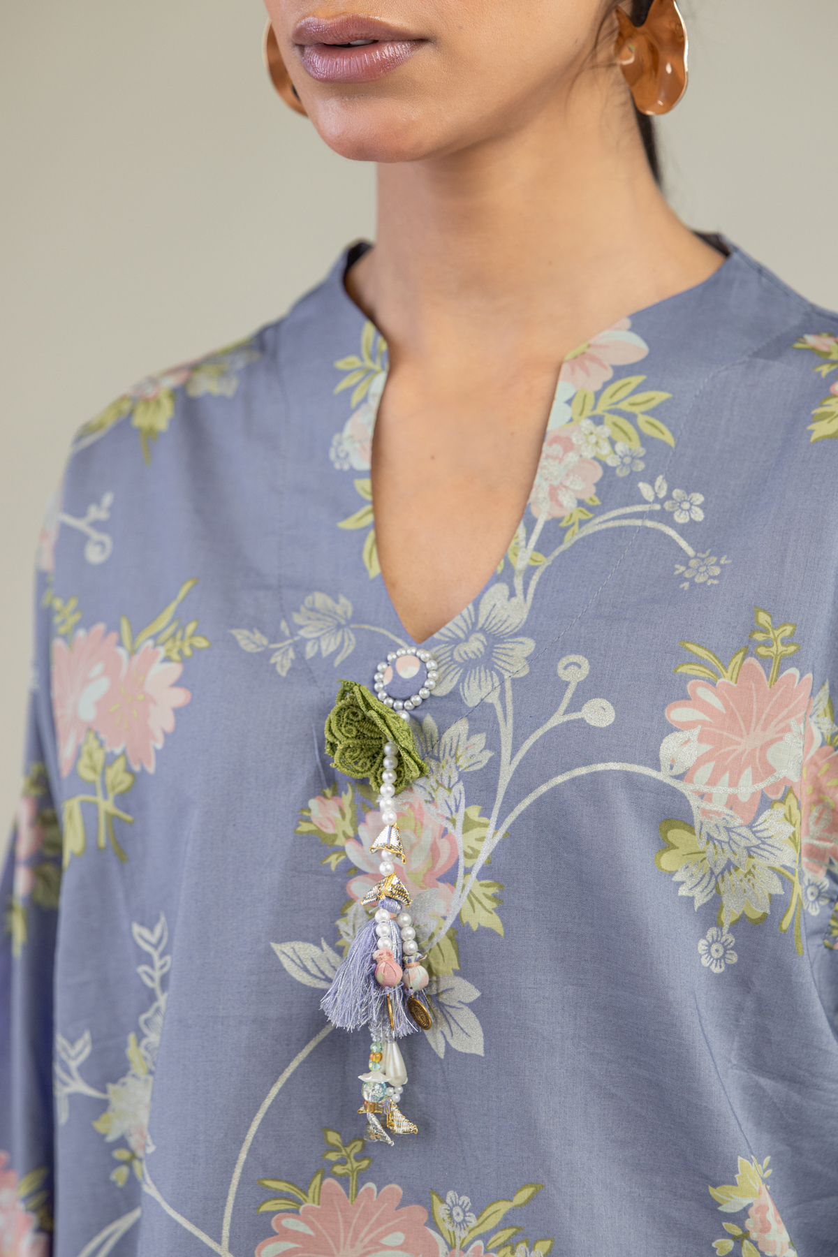 Printed Cambric Floral Cambric Kurta - 1-26-240-A-I1-VG