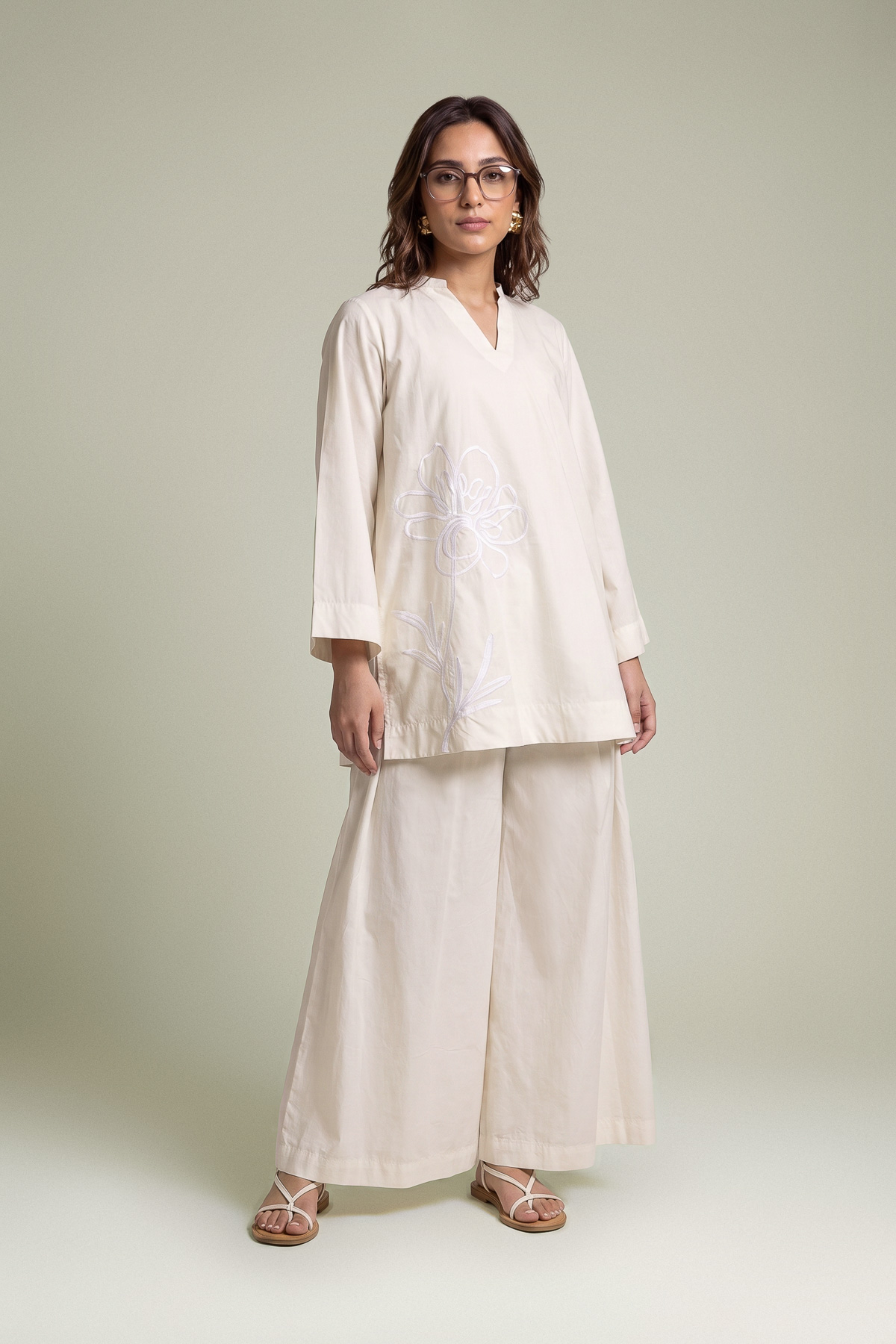 Dyed Poplin Short Poplin Kurta - 8-26-303-A-C1-VG