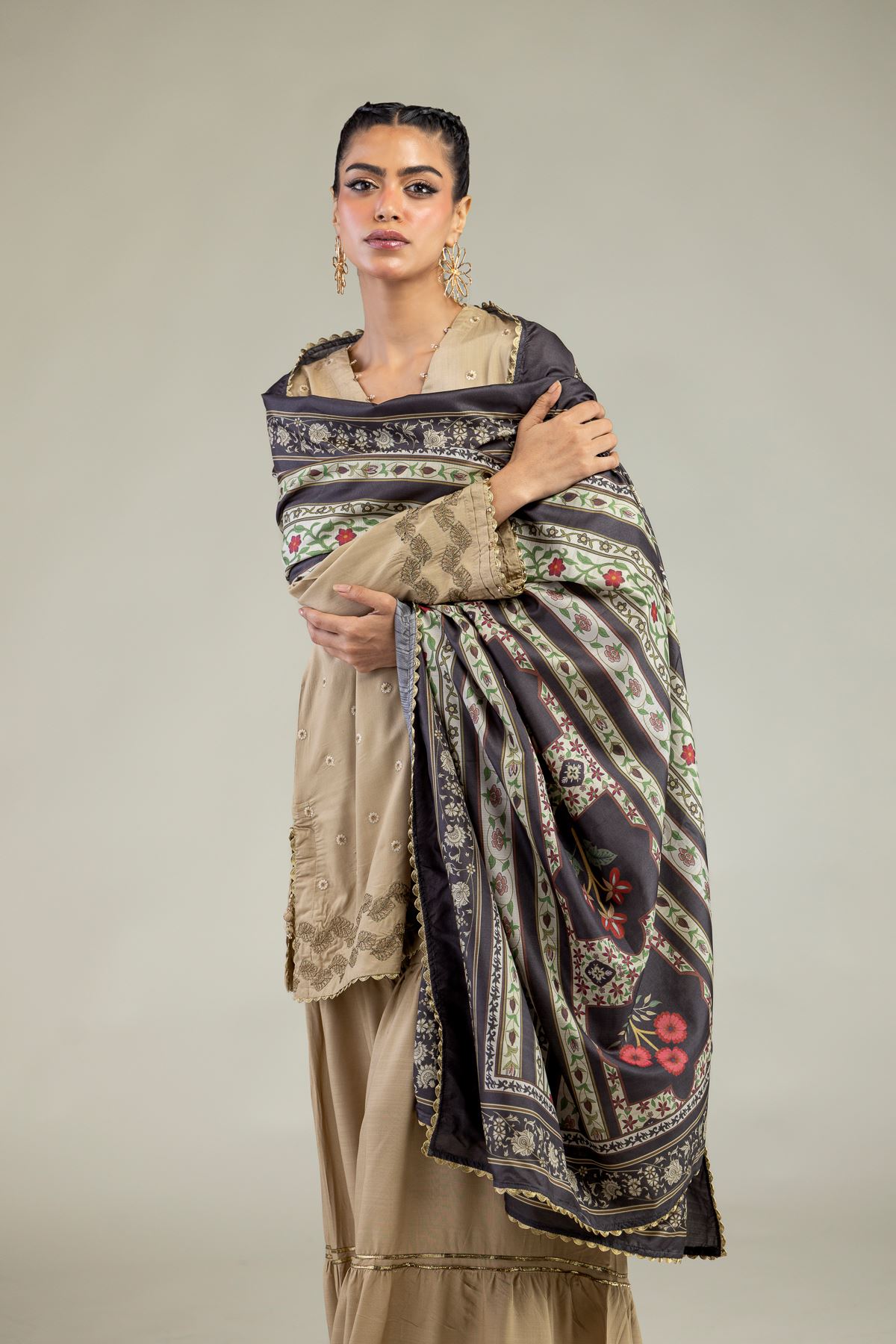 Printed Polyester Silk Polyester Silk Dupatta - 2-26-203-A-F1-VG