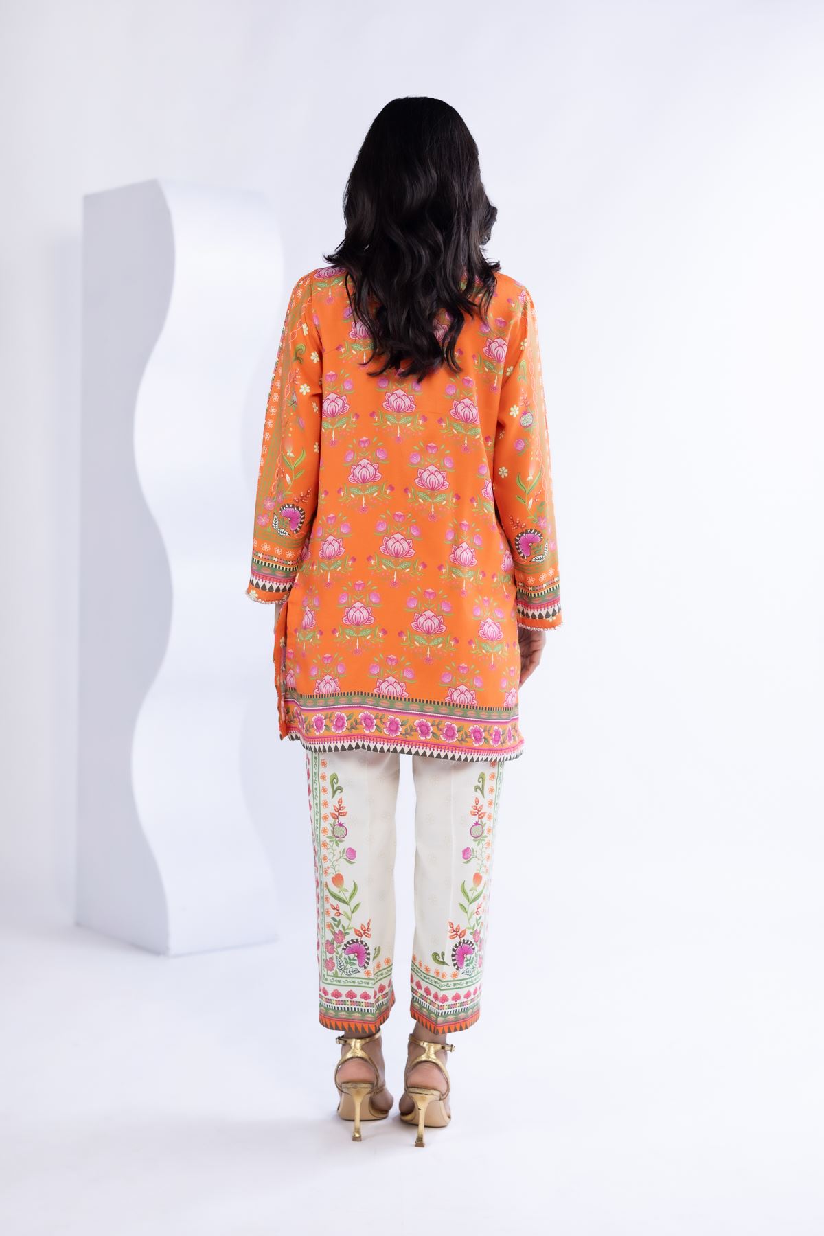 Printed Thai Silk Kurta - ST25086A-VG