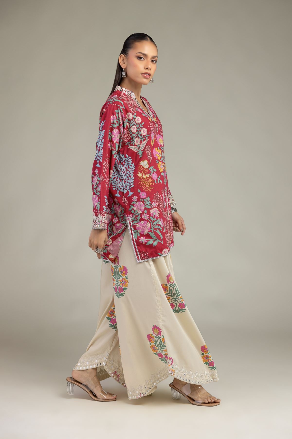 Embroidered Cotton Viscose Pants - 1-26-234-A-B1-VG