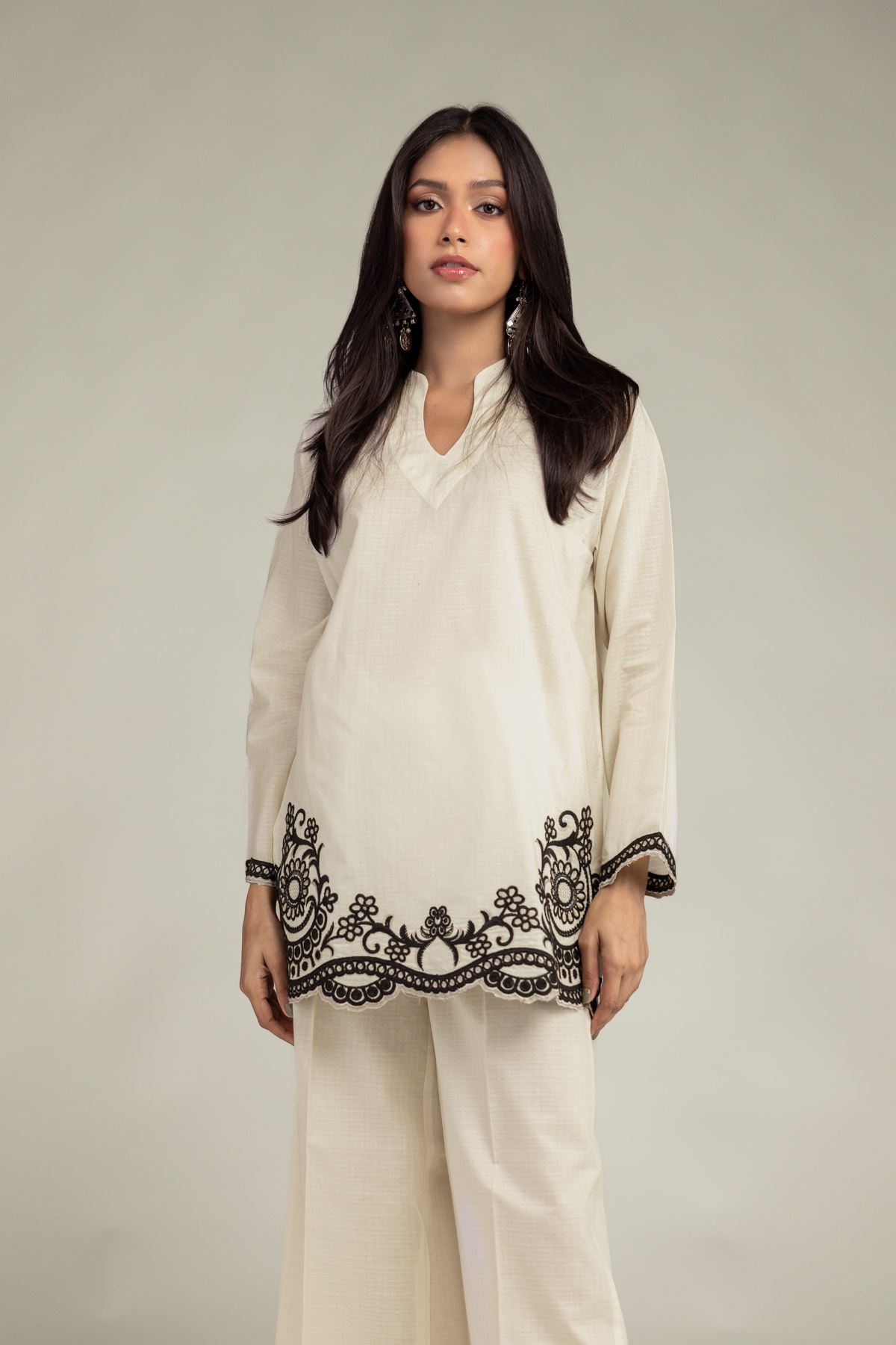Embroidered Cotton Dobby Cotton Dobby Kurta - 1-26-225-A-C1-VG
