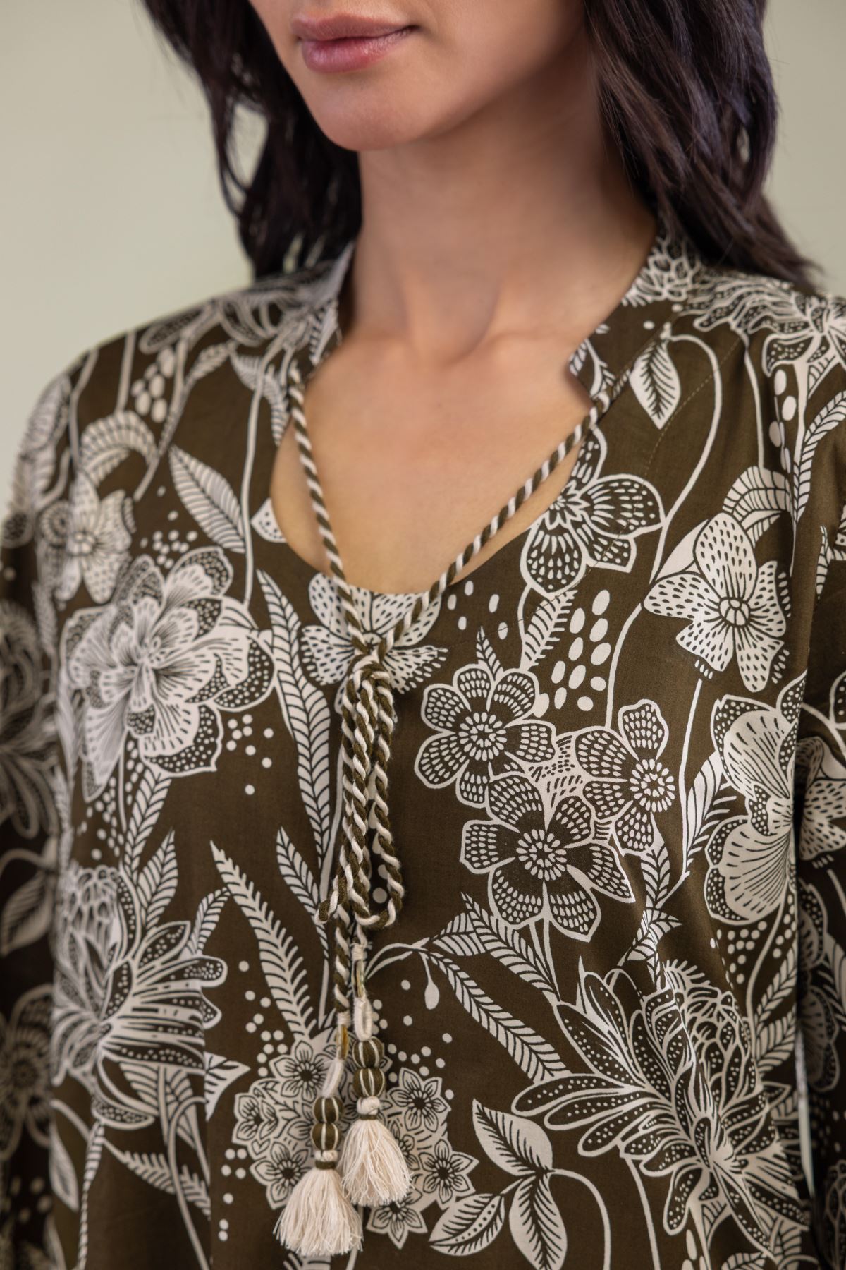 Printed Cambric Floral Longline Kurta - 25-10-11E1-01TB-VG