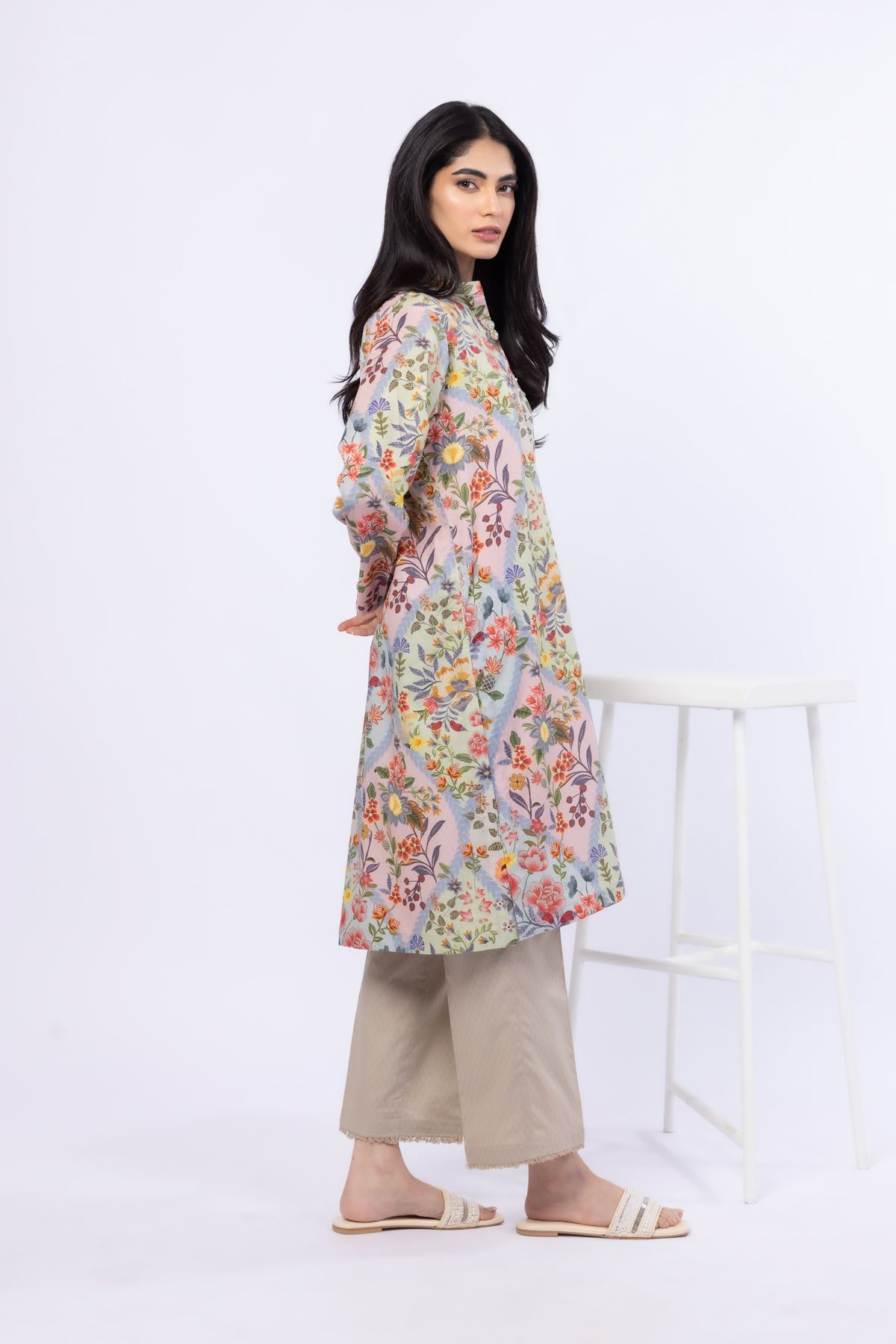 Printed Cotton Dobby Kurta - 25-09-10E4-10TB-VG