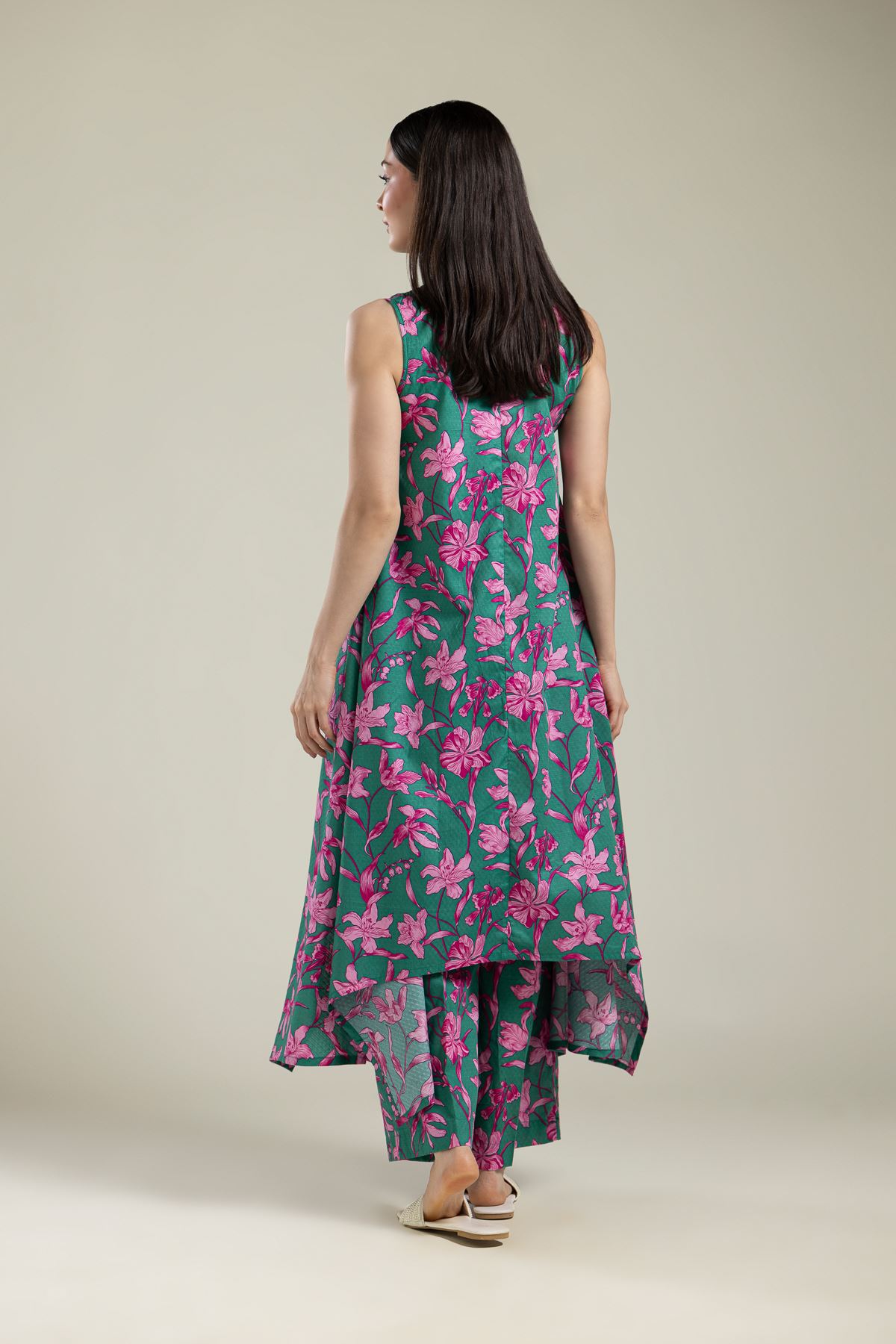Printed Cotton Dobby Sleeveless Cotton Kurta - 2-26-202-A-A-VG