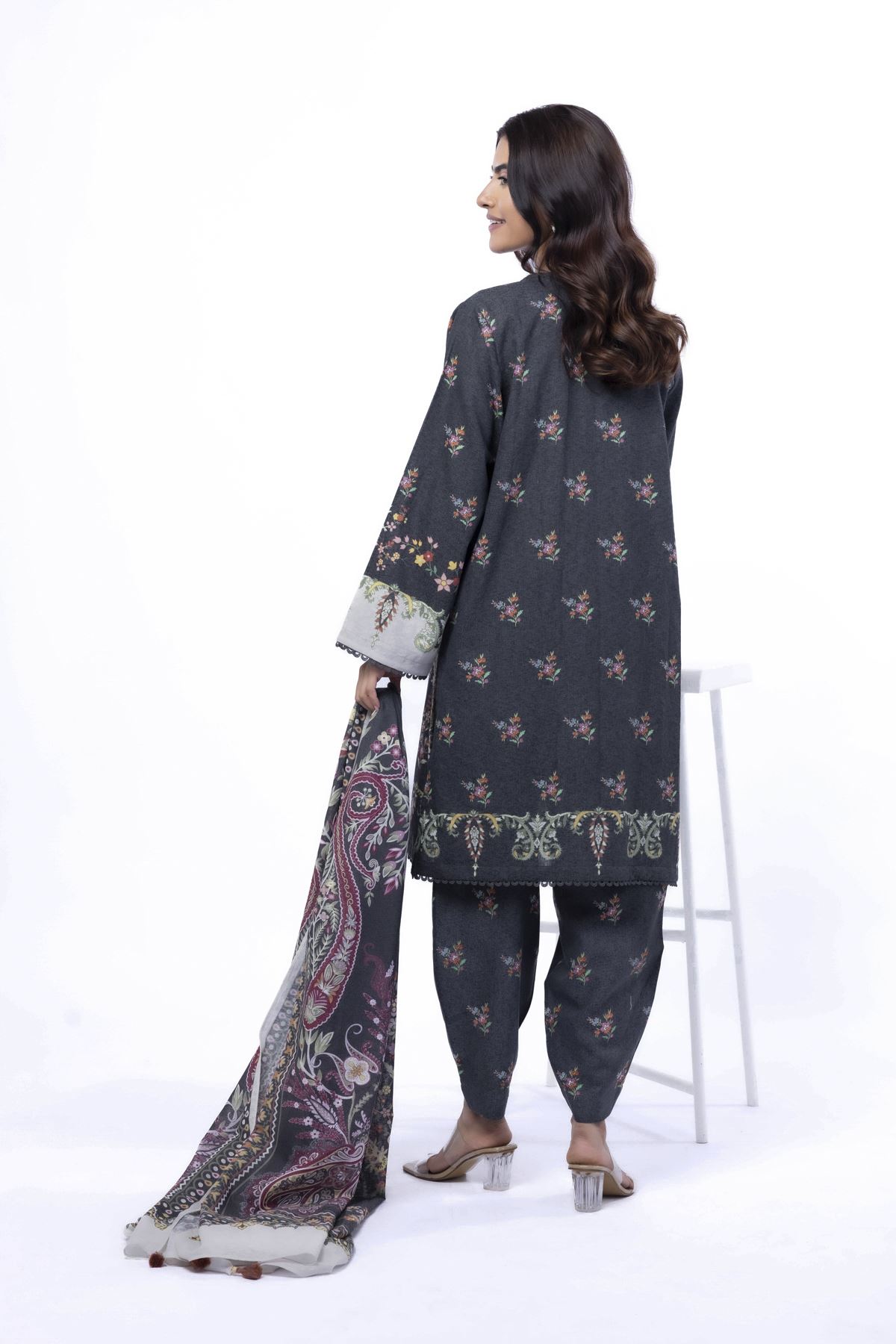 Printed Karandi Fabrics 3 Piece - KRN01B-VG